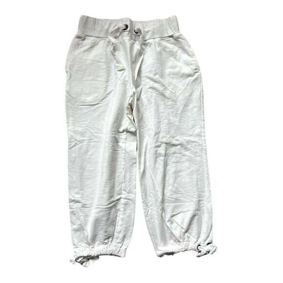 Womens Caribbean Joe White Drawstring Culottes Cropped Soft Spun Pants  - Sz S - Picture 1 of 1